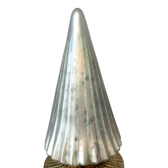 NEIMAN MARCUS Shiny Silver Tree Christmas Stocking Holder Holiday Glam Gold New - Picture 7 of 9